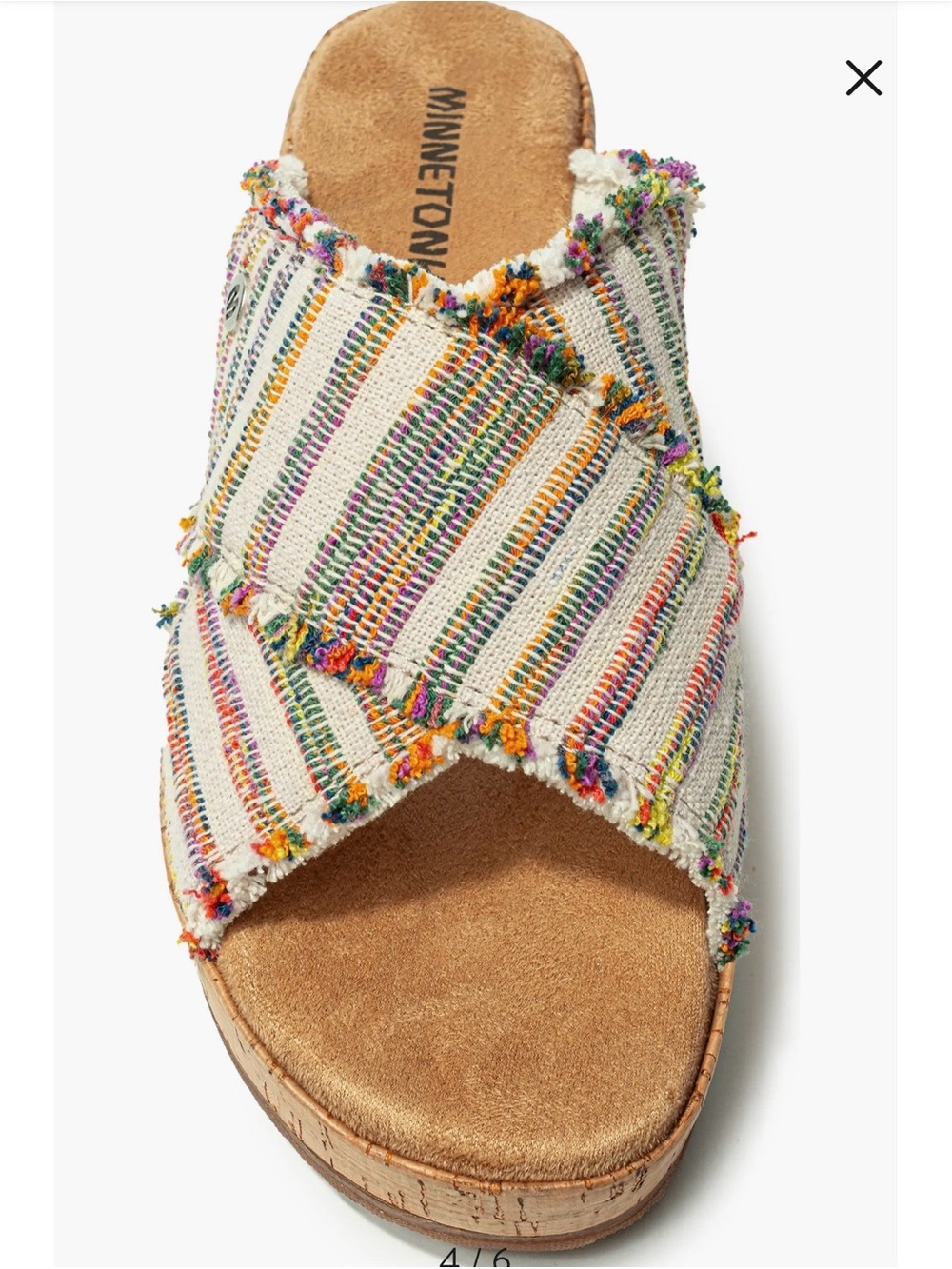 Minnetonka Multicolor Striped Crossband Slide Sandal